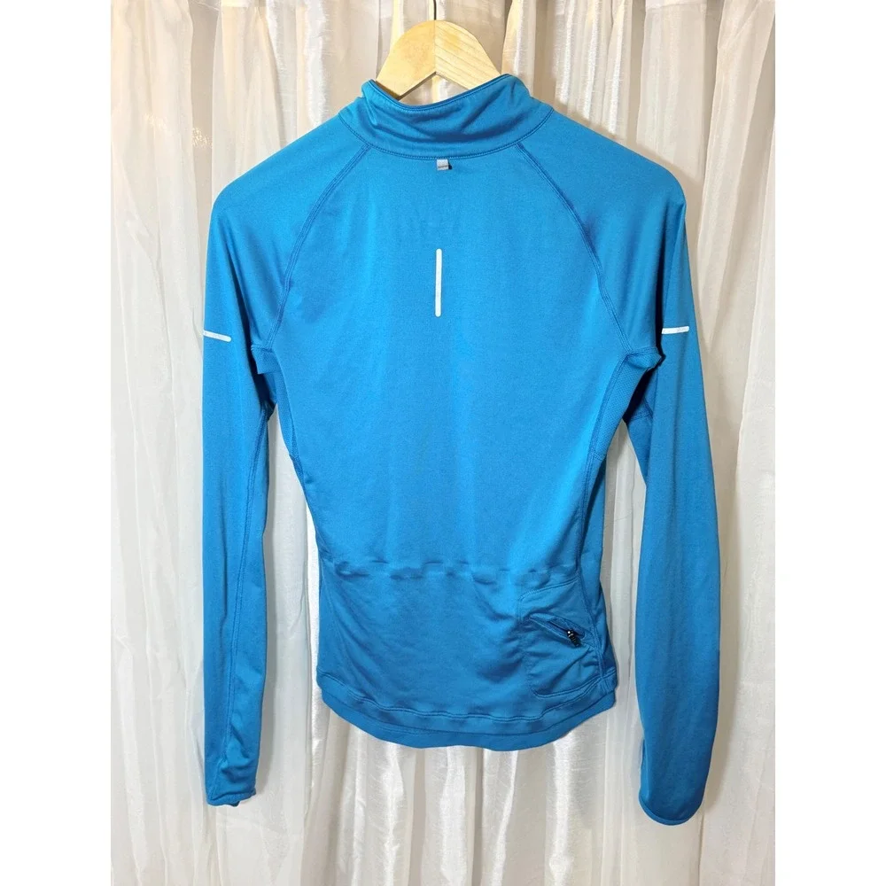 Nike Dri-FIT Quarter Zip Pullover Women Small Blue Pink Reflective Running Top